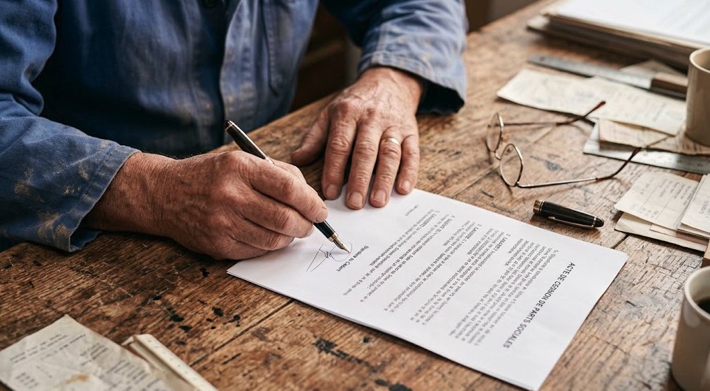 Signature d’un acte de cession de parts sociales avec abattement sur la plus-value grâce au pacte Papin